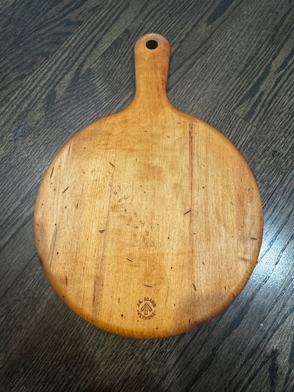J.K. Adam’s Maple Round Handled Cheese Serving Cutting Board 10"R